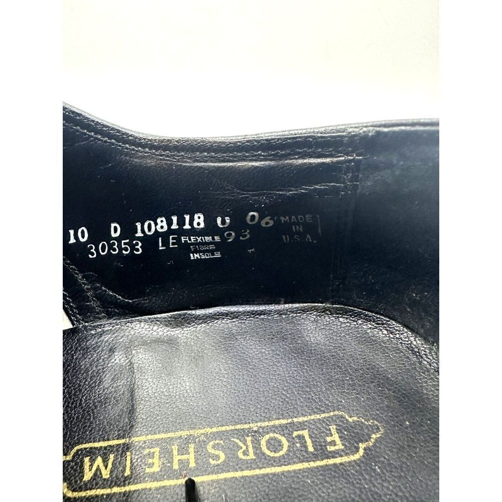 Florsheim Wingtip Oxford Mens 10 D Burgundy‎ Good Leather Brogue Made in USA - Picture 7 of 11